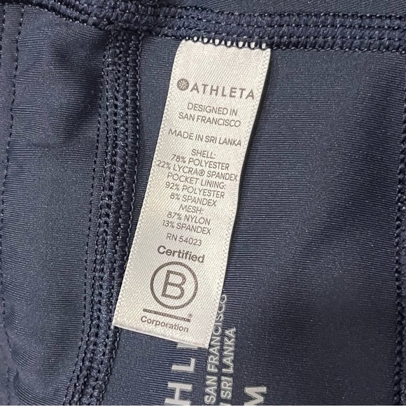 Athleta Navy Blue Contender Side Stripe Capri Tights Leggings - Picture 11 of 12